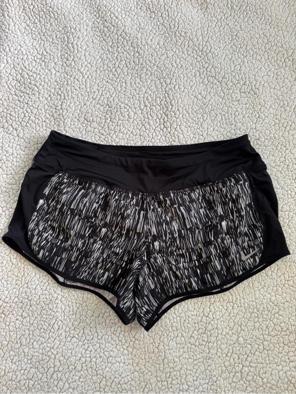 Nike Black & White Patterned Women’s Athletic Shorts
